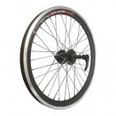 Заднее колесо 20", обод двойной black, втулка, под диск 6 отв,с эксцентриком, black  ZXX18857