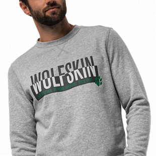 Пуловер мужский Jack Wolfskin Slogan Sweatshirt M light grey