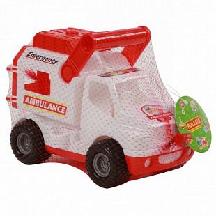 Игрушка Полесье КонсТрак - скорая помощь, автомобиль (в сеточке) 0490