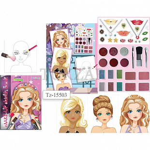 Альбом для рисования Tukzar с косметикой и наклейками Юный визажист NEW TZ 15503