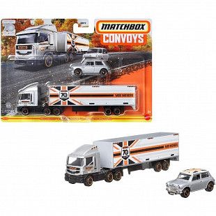 Машинка Matchbox Super Convoy Sortiment MBX Cabover & Box Trailer & MBX 1964 Austin Mini Cooper (GBK70 HLM80)