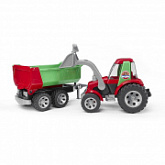 Игрушка Bruder Roadmax Трактор с ковшом и прицепом 20-116