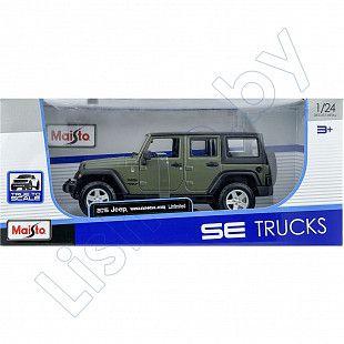 Машинка Maisto 1:24 Jeep Wrangler (31268) flat green