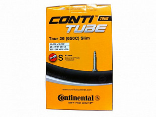 Велокамера Continental Tour 26" slim, 28-559/32-597, S42, велониппель, 01814810000