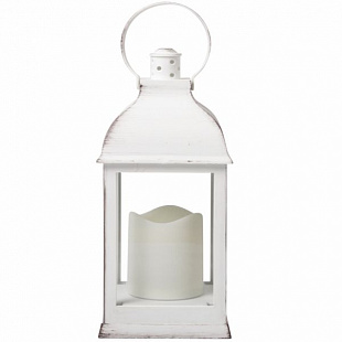 Фонарь декоративный со свечкой Neon Night 10,5х10,5х22,35 см white 513-054