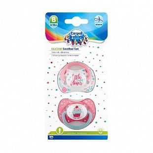 Пустышка Canpol babies Wild Nature Силиконовая Симметричная 6-18 мес., 2 шт. (23/955) coral