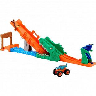 Игровой набор Hot Wheels Monster Trucks Crocodile Crash Challenge (JJN45)
