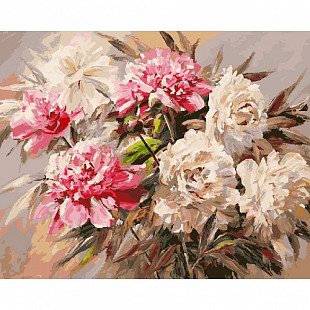 Набор красок для творчества с трафаретом для нанесения и кисточками Picasso Букет пионов PC4050459