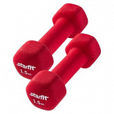 Набор гантелей неопреновых Starfit DB-201 1,5 кг red