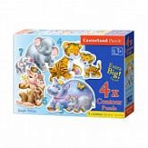 Пазлы Castorland 4 в 1 Дикие животные B-04126
