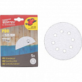 Шлифлист для краски самозакрепляющийся Wortex 12,5 см Р80 (5 штук) WSD21080E519