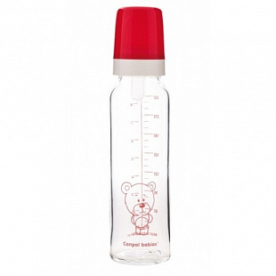 Бутылочка Canpol babies Мишка Стеклянная 240 мл 42/101 Red