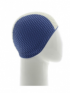 Шапочка для бассейна (плавания) женская Mad Wave Bubble blue/white