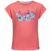 Футболка детская Jack Wolfskin Brand T Girls sugar coral