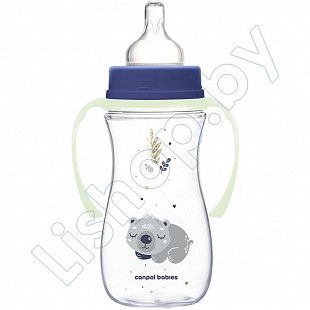 Антиколиковая бутылочка для кормления Canpol Babies Easystart Sleepy Koala с широким горлышком 300 мл, 12+ мес. (35/238_blu)