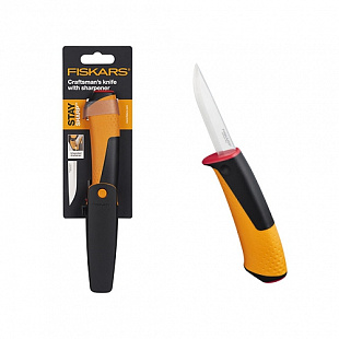 Нож ремесленный с точилкой Fiskars 1023620