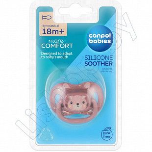 Пустышка Canpol babies Cute Animals Силиконовая Симметричная 18+ мес. (34/926_pin)
