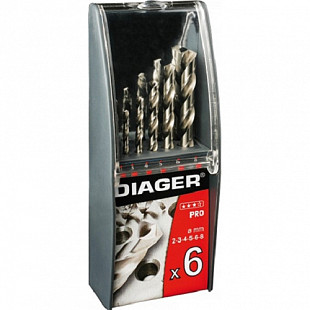 Набор сверл по металлу Diager 6 штук HSS Pro 700C