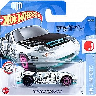 Машинка Hot Wheels Базовой коллекции '91 Mazda MX-5 Miata 119/250 (5785 HCV77) mainline 2022