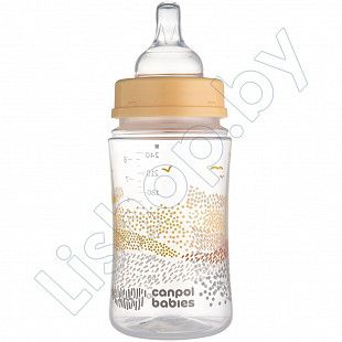 Антиколиковая бутылочка для кормления Canpol babies EasyStart Mountains с широким горлышком 240 мл 3 мес. + (35/243_bei)