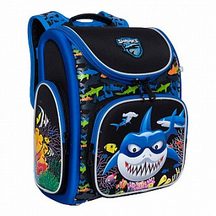 Рюкзак школьный GRIZZLY RAr-081-3 /1 black/blue