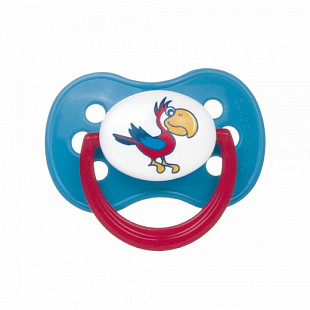 Пустышка Canpol babies Силиконовая Круглая Животные Попугай 0-6 мес 22/595 Blue