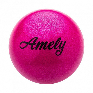Мяч для художественной гимнастики Amely с насыщенными блестками AGB-103 19 см pink
