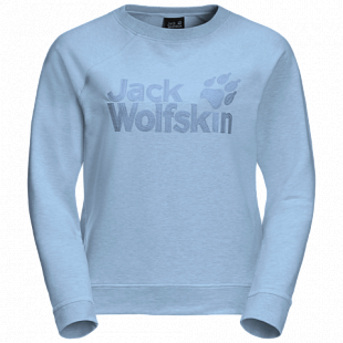 Пуловер женский Jack Wolfskin Logo Sweatshirt W ice blue