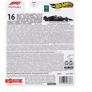 Машинка Hot Wheels Premium Formula 1 Mercedes-AMG Petronas Formula One Team/Equipe (#44) (HRV11 JBM16)