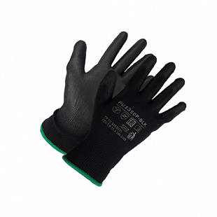 Перчатки нейлоновые с полиуретановым покрытием 13кл black 