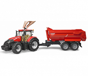 Трактор Bruder Case IH Optum 300 CVX с прицепом Krampe Tandem-Halfpipe 03199
