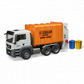 Игрушка Bruder Мусоровоз MAN TGS (цвет оранжевый) (подходит модуль со звуком и светом "H") 03-762