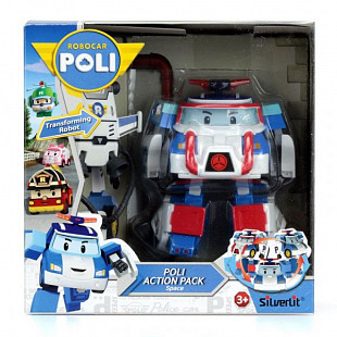 Игрушка Robocar Poli Поли трансформер 10 см + костюм астронавта 83311