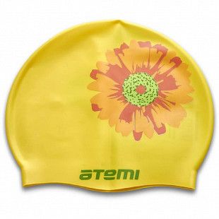 Шапочка для плавания Atemi yellow цветок PSC415