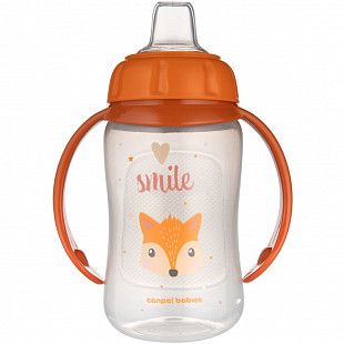 Поильник Canpol babies CUTE ANIMALS с ручками и силиконовым носиком 6м+ 320мл (56/512_ora) orange