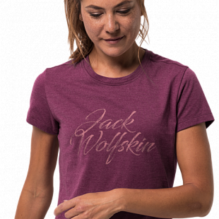 Футболка женская Jack Wolfskin Brand T W wild berry