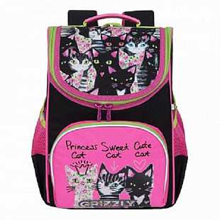 Рюкзак школьный GRIZZLY RAm-084-5 /1 black/pink