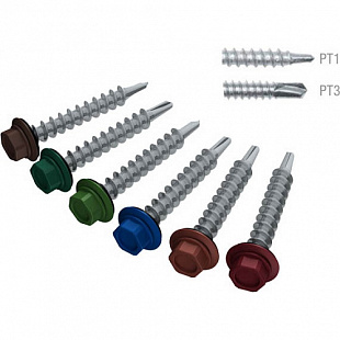 Саморез кровельный Starfix 4.8х70 мм PT1 шайба с прокладка по дереву (30 шт) RAL 3009 red