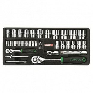 Набор-сет головок Toptul 1/4" и 1/2" 34предмета GCAT3402