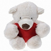 Мягкая игрушка Gulliver Медведь белый лежачий с красным сердцем 38 см 7-54712