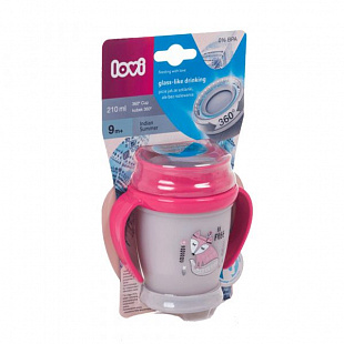 Поильник-непроливайка Lovi 360° Indian Summer 210мл 9м+ 1/585new Grey/Pink