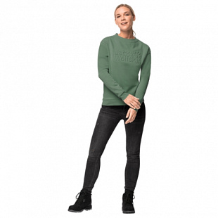 Пуловер женский Jack Wolfskin Winter Logo Sweatshirt W ming green