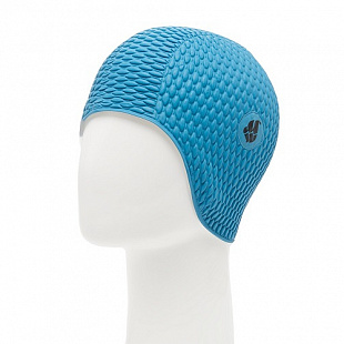 Шапочка для бассейна (плавания) женская Mad Wave Bubble голубая