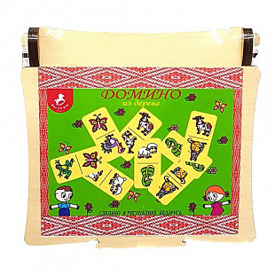 Развивающая деревянная игра Домино DD1