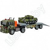 На картинке изображен Машинка инерционная Wenyi Автоплатформа с танком (WY571I) №1 Машинка инерционная Wenyi Автоплатформа с танком (WY571I) №1