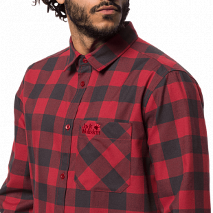 Рубашка мужская Jack Wolfskin Red River Shirt red lacquer checks