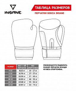 Перчатки боксерские Insane ODIN IN22-BG200 10 oz red