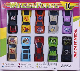 Набор металлических машин Shenzhen Toys Wheel Force KMT-10 (10шт)