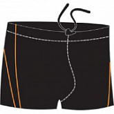 Плавки-шорты мужские для бассейна Atemi black с пайпингом SM 6 1