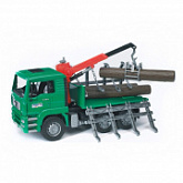 Игрушка Bruder Лесовоз MAN с портативным краном и брёвнами (подходит модуль со звуком и светом "H") 02-769